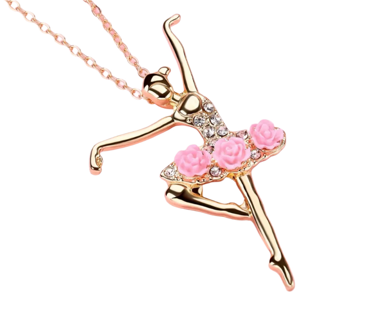Elegante collar con colgante de bailarina